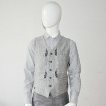 Spring suit GY Korean version of slim Joker handsome linen vest 4317-11