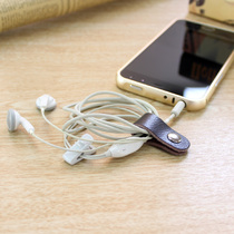 Leather data cable storage buckle earphone cable buckle charger clamp universal hub organizer winder