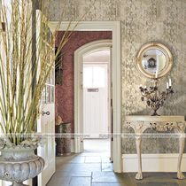 American original imported seabrook pure paper wall paper bedroom full of Damascus patterned background wall wallpaper