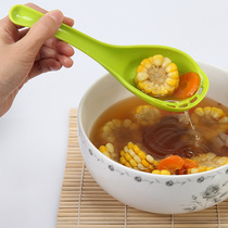 Japanese style large drain soup spoon hot pot colander face side leak spoon plastic porridge spoon