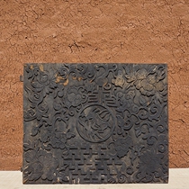 In the late Qing Dynasty Fu Lu Shouxi engraved solid wood relief home decoration ornaments wall decoration wood carving collection