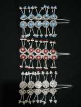 Good opera double light water drill face Peking Opera supplies Flower Dan Tsing Yi fill-in-the-blank headdress improvement string butterfly sideburns pick