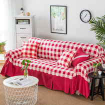 Grid Sofa Cover Full Bag Full Cover All Season Universal Nordic Net Red Sofa Towels Release Geb Modern Brief