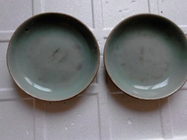 Qingjiaqing Dong Guangdong Liang - glazed porcelain plate - flour of the old civilian kiln - sized disk of 16 2 cm