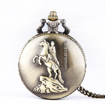 Han Edition Retro Great Horse-riding Saints Lovers Quartz Nostalgometer Decorative Pendant Necklace Table 8151