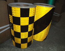 (Crystal Diamond Grade) Black and Yellow Till Reflective Tape Crystal Diamond Super Bright Reflective Sticker Garage Guide Tape 30cm