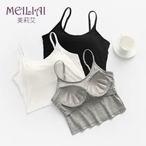 Anti-light wrap chest chest chest short sexy gathering coat female summer outside wearing with cup chest pad sling vest underwear