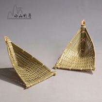 Special handmade bamboo Bamboo Bamboo boat fruit basket bamboo green boat fruit plate food plate dustpan boat-shaped decorative bamboo basket