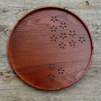  Wooden tea tray Tea tray Wooden disc Fruit tray Kung fu wooden plate Dinner plate Japanese tea set Household