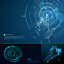 Blue Future Technology Creative Light Bulb Finger Click Internet EPS Vector Business Design Material