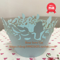 Baking Packaging CUPCAKE Art Cake Biking Cupcake Small Bird Hollowed-out Pearlescent Paper Walled 50 pieces