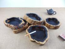 Mahogany ebony Purple light sandalwood Natural log shape solid wood ashtray desk decoration Business gift