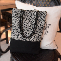 Original Japan-ROK version of art canvas college uni-shoulder handbag woven shopping bag Jane about little frescoed female tide