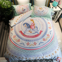 Hipster children cartoon pure cotton bed three-piece four-piece Pony baby baby Daisy dinosaur cow