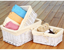 New product Jing Yucu 4 pieces of Butterfly Knot Field White Willow Weave Non rattan Tabletop Containing basket Broken Flower Cloth