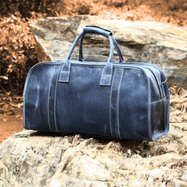 Retro leather mens Crazy Horse leather travel bag first layer cowhide leather portable shoulder luggage bag large capacity Travel mens bag