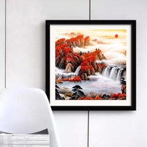 2017 New 5d Diamond painting full of diamond embroidery flowing water to make money point diamond cross stitch Hongyun head small landscape painting