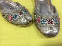 Pakistan handmade heavy industry pure leather diamond-set shoes