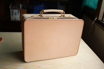 Handmade custom vegetable tanned leather Leather first layer cowhide suitcase suitcase Cambridge bag Satchel shoulder bag