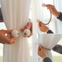  Pearl magnet curtain buckle strap lace-up Modern simple pair of cable ties strap jewelry Nordic binding rope