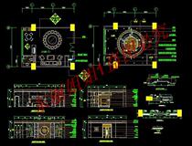dwg drawings for interior decoration of a private room in a restaurant