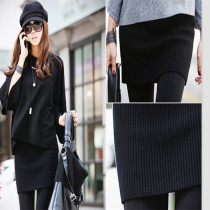 Autumn and winter high elastic knit A character dress wool short skirt woman Skinder one step skirt half body bag hip skirt bottom skirt