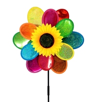 Factory direct sales of childrens toy windmill photography props double sequin sun flower windmill