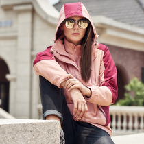 Pushing clothing womens Tide brand hooded custom autumn and winter clothing three-in-one cold clothing mens large size thick Tibetan jacket