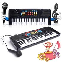 Childrens electronic piano puzzle simulation toy musical instrument piano 25 37 keys Black early education enlightenment music small piano