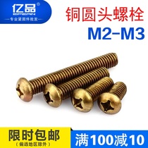 Promotion copper screw copper cross round head screw round head machine screw round machine screw M2 M2 5 M3 M4