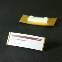 DEZHI-work plate badge 71*25mm high-grade metal work number plate curved replaceable hotel name plate