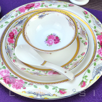 Upscale Restaurant Catering Restaurant Luxury Bag room Tableware Hotel Swing Table Set of ceramic bowls Dish Spoon