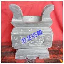 Stone carving incense burner blue stone square incense burner cemetery temple sacrificial supplies home furnishings