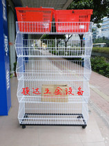 Changshu supermarket shelf stacking cage diagonal basket basket bread rack storage rack