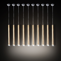 Simple modern led creative personality restaurant Nordic lamps long tube cylindrical front desk bar lamp single head small chandelier
