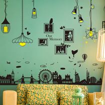 Wall sticker stickers dormitory bedroom wall Wall wallpaper decorations creative warm living room wall bedroom self-adhesive lamp