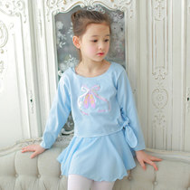 South Korea imported childrens childrens dance performance practice clothing girl child dance blue shawl coat