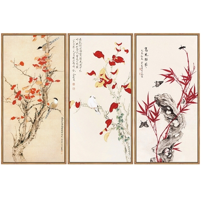 Back decoration painting vertical painting hanging painting Hall wall painting bird painting new people water hall decorated with guest ink national flower name sand