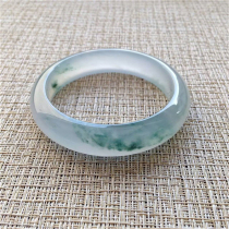 56 Water moist and transparent natural old pit A goods ice seed floating green flower Burmese jade bracelet counter with certificate KH133