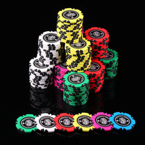 Full 100 pieces of no face value chips about 14 grams clay plus iron pieces Texas Holdem chips 6 colors optional