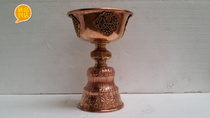 Buddhist supplies Buddha lamp tantric instruments Tibetan style Nepal pure copper lamp Cup exquisite ghee lamp lamp height 20CM