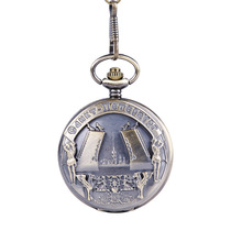 Large number of ancient bronze color coarse chain retro nostalgometer European and American scene pattern Waimeter