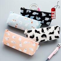 South Korea Blue Kitten Pen Bag Female Brief About Small Fresher Large Capacity Student Cute Lead Pencil Case Stationery Cashier Bag