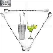 Stainless steel long bar spoon Ice spoon Wine Bar Cocktail Wine Spoon Bar bar Better Milk Tea Coffee Stirring Spoon