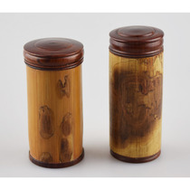 Xiangfei Bamboo Tea Leaf Jars Pure Natural Old Bamboo Zebra Tea Barrel Travel Sealed Tea Box Bamboo Bamboo Tube Savings Pot