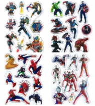 Children Altman jelly sticker tile glass window refrigerator three-dimensional sticky paste armor Superman cartoon soft adhesive paste