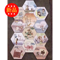  Non-slip floor tiles Cartoon hexagonal tiles Fairy tale series Childrens room antique floor tiles desktop tiles Fun printing style