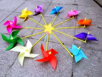 Xinhong 40Cm four-corner large windmill solid color Red Blue Pink Blue pink purple orange white black gold 16 color Windmill