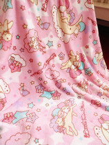 Pink cute ~ cute Gemini riding unicorn flannel blanket summer air conditioning blanket pillowcase can be used for bed sheets