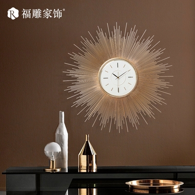 Light luxury t atmospheric household Bell decoration creative personality art clock wall clock living room dining room wall decoration pendant Wall